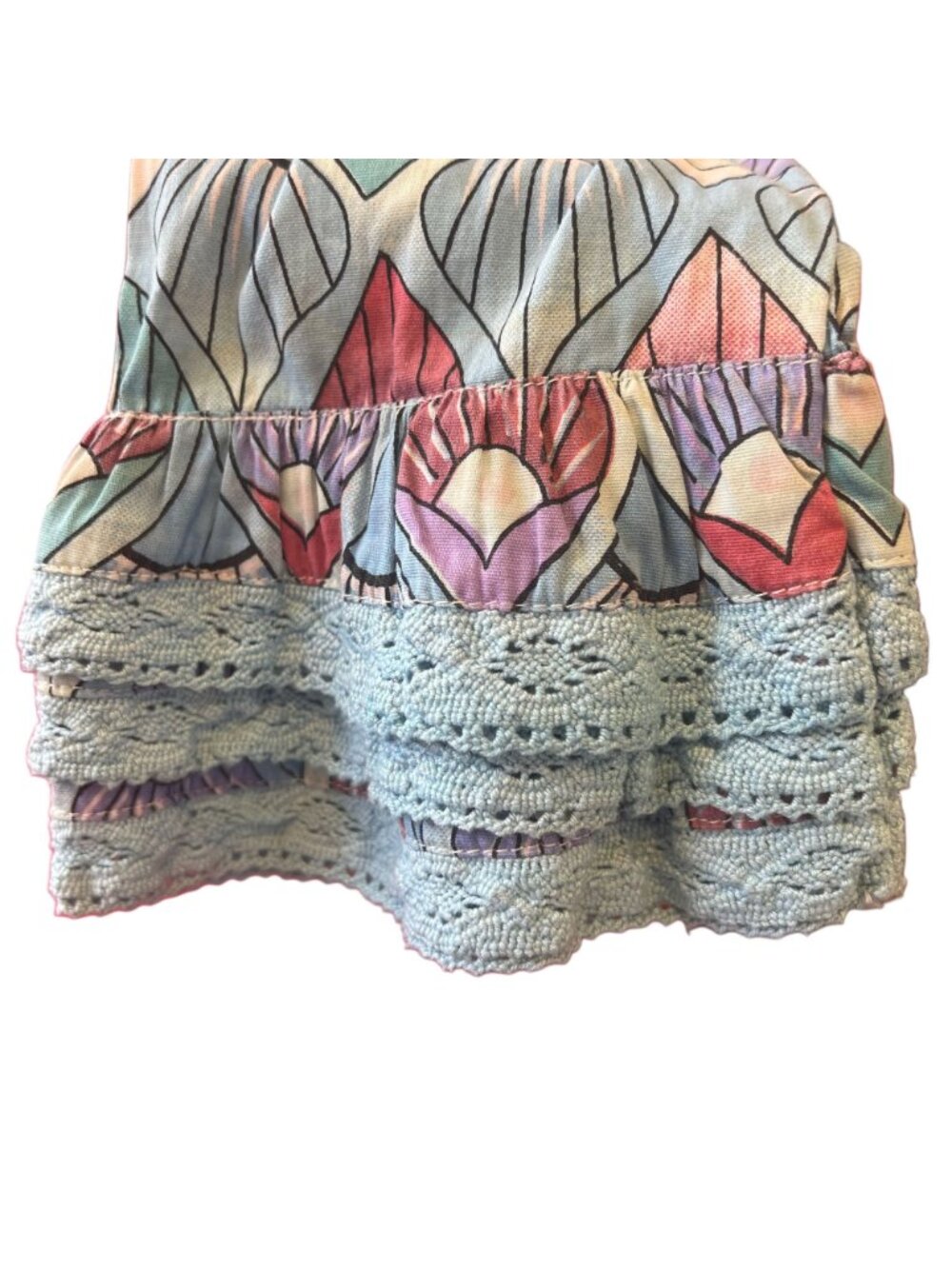 Almatrichi Madrid Spain Boho Blouse Geometric Ruffle Minimalist Preppy RARE Top - Picture 10 of 12